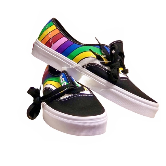 Vans Shoes - Vans Authentic Refract Black Rainbow Skate Shoes